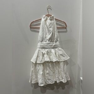 NWOT Luxxel White Ruffled Mini Dress